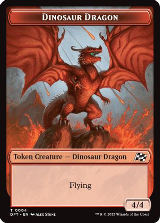 Dinosaur Dragon // Treasure Double-Sided Token (DFT-4 // 11) - token