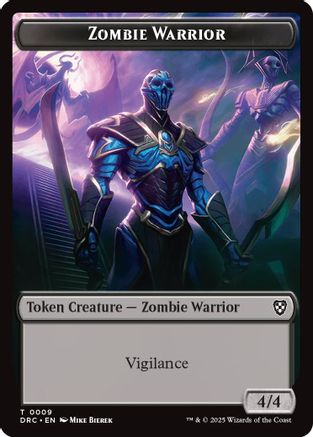 Zombie Warrior // Zombie (0003) Double-Sided Token (DRC-9 // 3) - token