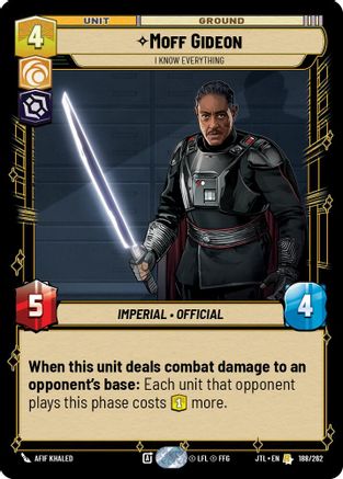 Moff Gideon - I Know Everything (188/262) - JTL - Rare