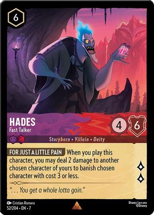 Hades - Fast Talker (52/204) - Rare - Cold Foil