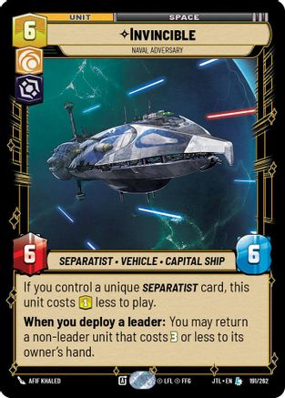 Invincible - Naval Adversary (191/262) - JTL - Legendary