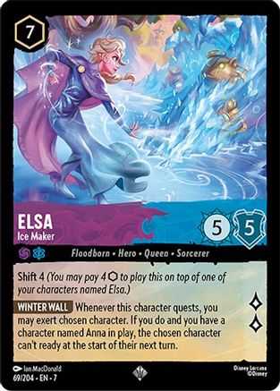 Elsa - Ice Maker (69/204) - Super Rare - Cold Foil