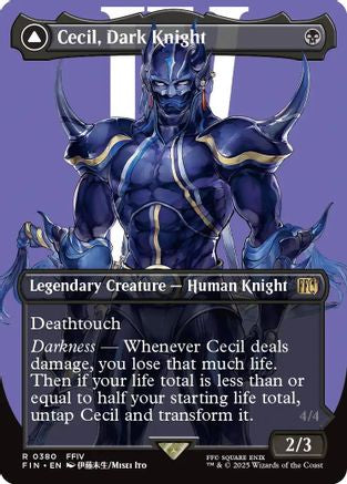Cecil, Dark Knight // Cecil, Redeemed Paladin (FIN-380) - rare (Borderless) - Foil