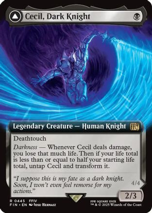 Cecil, Dark Knight // Cecil, Redeemed Paladin (FIN-445) - rare: (Extended Art) - Foil