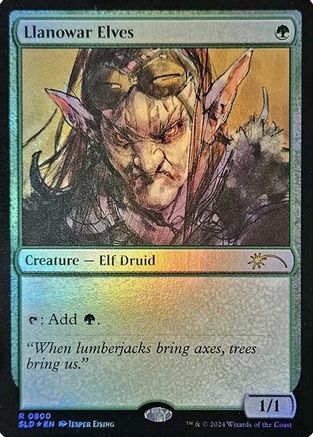 Llanowar Elves (0800) (Rainbow Foil) (SLD-800) - rare - Foil