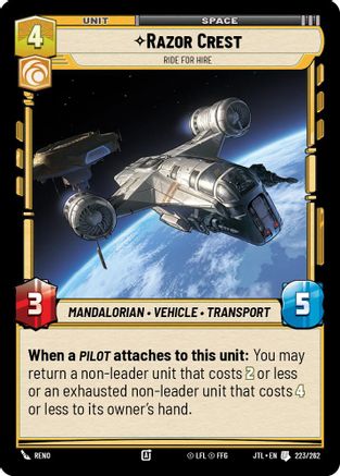 Razor Crest - Ride for Hire (223/262) - JTL - Uncommon