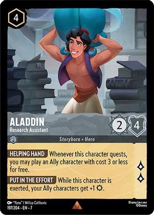 Aladdin - Research Assistant (197/204) - Rare - Cold Foil