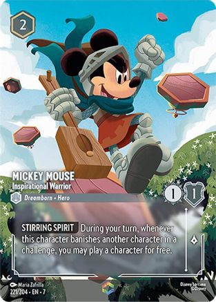Mickey Mouse - Inspirational Warrior (Enchanted) FRANÇAIS (221/204) - IA - Enchantée - Holofoil