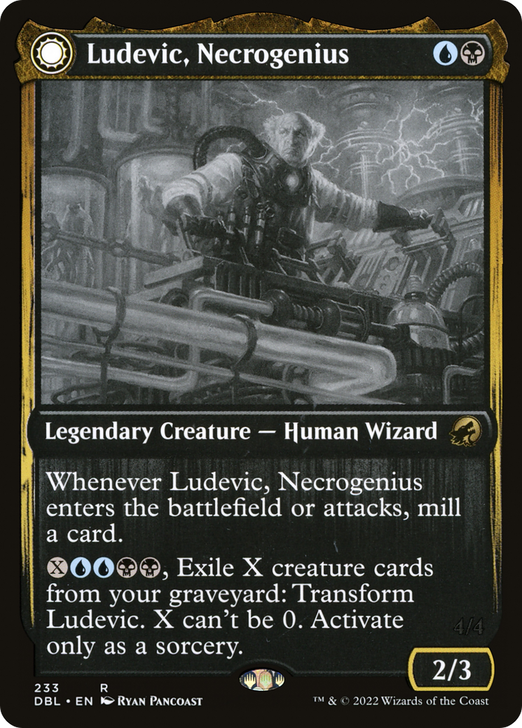 Ludevic, Necrogenius // Olag, Ludevic's Hubris (DBL-233) - rare: (Double Faced Transform) - Foil
