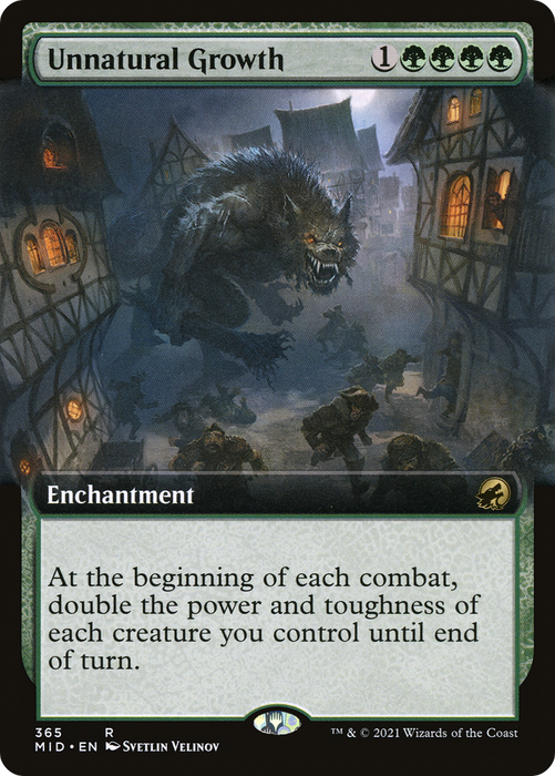 Unnatural Growth (MID-365) - rare: (Extended Art) - Foil