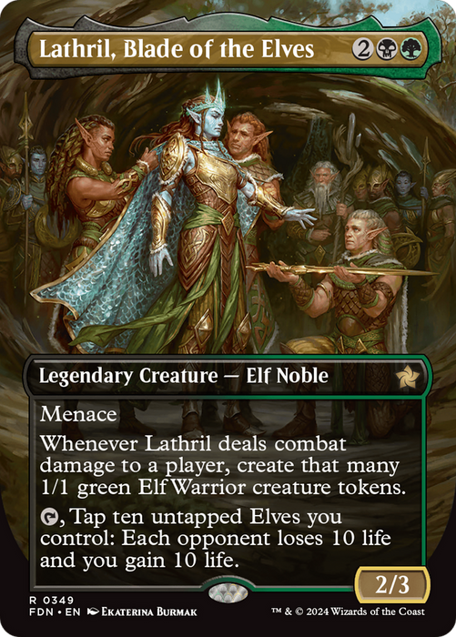 Lathril, Blade of the Elves (FDN-349) - rare (Borderless) - Foil