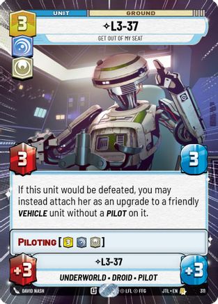 L3-37 - Get Out Of My Seat (Hyperspace) (311) - JTL - Rare