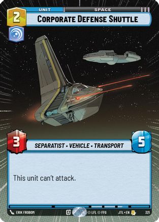 Corporate Defense Shuttle (Hyperspace) (321) - JTL - Rare