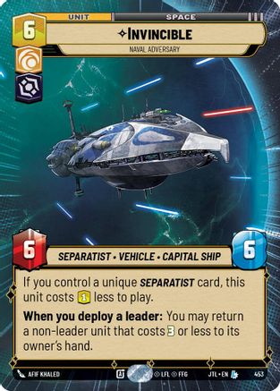 Invincible - Naval Adversary (Hyperspace) (453) - JTL - Legendary