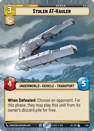 Stolen AT-Hauler (Hyperspace) (483) - JTL - Legendary