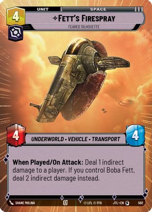 Fett's Firespray - Feared Silhouette (Hyperspace) (502) - JTL - Special