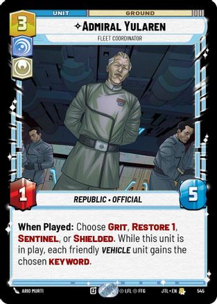 Admiral Yularen - Fleet Coordinator (Foil) (545) - JTL - Rare - Foil