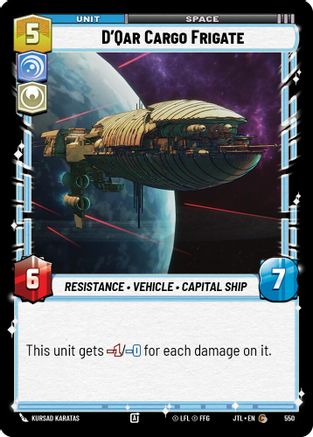 D'Qar Cargo Frigate (Foil) (550) - JTL - Common - Foil
