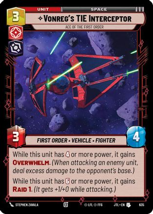 Vonreg's TIE Interceptor - Ace of the First Order (Foil) (635) - JTL - Uncommon - Foil