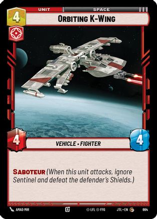 Orbiting K-Wing (Foil) (664) - JTL - Common - Foil