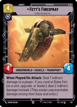 Fett's Firespray - Feared Silhouette (Foil) (738) - JTL - Special - Foil