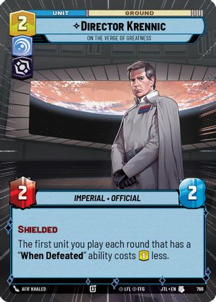 Director Krennic - On the Verge of Greatness (Hyperspace Foil) (766) - JTL - Uncommon - Foil