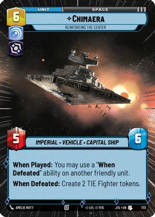 Chimaera - Reinforcing the Center (Hyperspace Foil) (773) - JTL - Uncommon - Foil