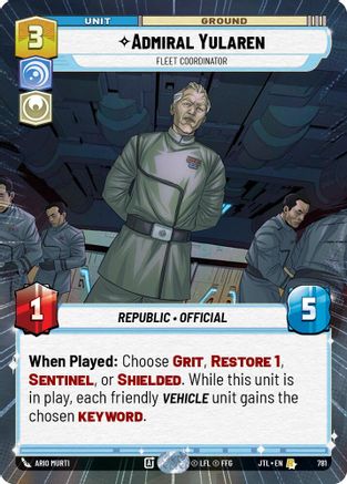 Admiral Yularen - Fleet Coordinator (Hyperspace Foil) (781) - JTL - Rare - Foil