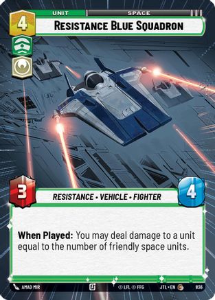 Resistance Blue Squadron (Hyperspace Foil) (836) - JTL - Common - Foil