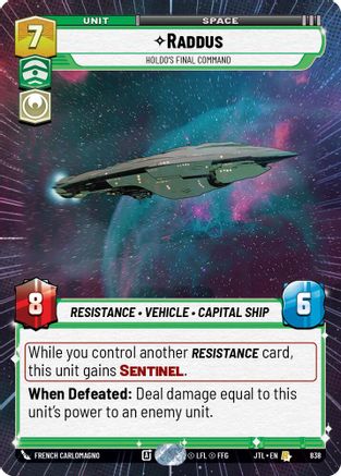 Raddus - Holdo's Final Command (Hyperspace Foil) (838) - JTL - Rare - Foil
