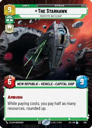 The Starhawk - Prototype Battleship (Hyperspace Foil) (839) - JTL - Legendary - Foil