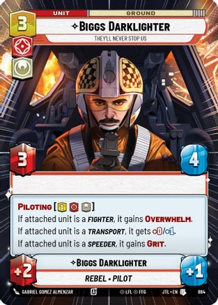 Biggs Darklighter - They'll Never Stop Us (Hyperspace Foil) (884) - JTL - Uncommon - Foil