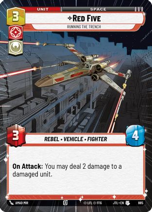 Red Five - Running the Trench (Hyperspace Foil) (885) - JTL - Uncommon - Foil