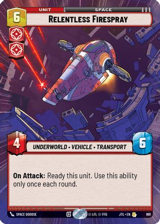 Relentless Firespray (Hyperspace Foil) (891) - JTL - Rare - Foil