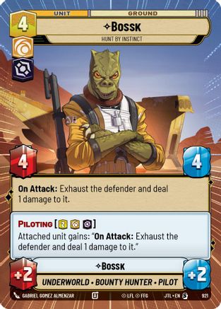 Bossk - Hunt By Instinct (Hyperspace Foil) (921) - JTL - Special - Foil