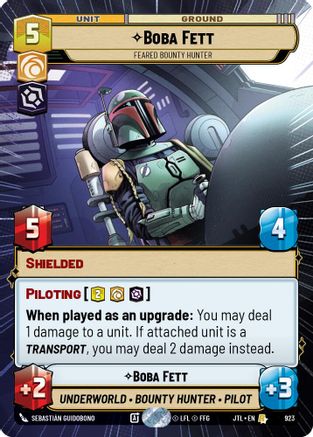 Boba Fett - Feared Bounty Hunter (Hyperspace Foil) (923) - JTL - Rare - Foil