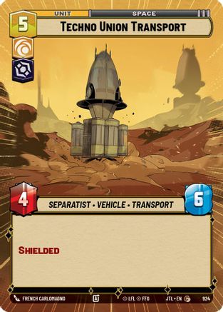 Techno Union Transport (Hyperspace Foil) (924) - JTL - Common - Foil