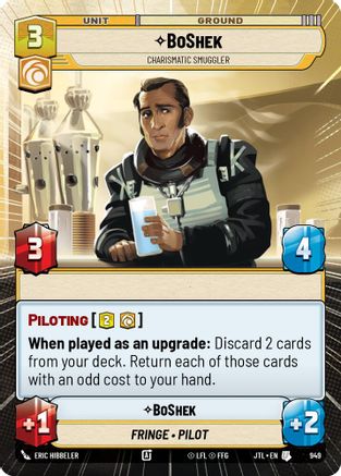 BoShek - Charismatic Smuggler (Hyperspace Foil) (949) - JTL - Uncommon - Foil