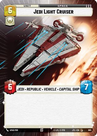 Jedi Light Cruiser (Hyperspace Foil) (985) - JTL - Common - Foil
