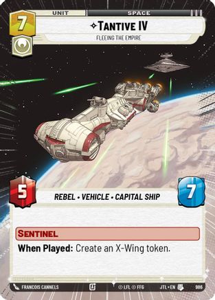 Tantive IV - Fleeing the Empire (Hyperspace Foil) (986) - JTL - Uncommon - Foil