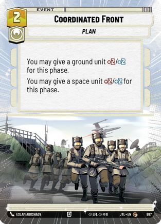 Coordinated Front (Hyperspace Foil) (987) - JTL - Common - Foil