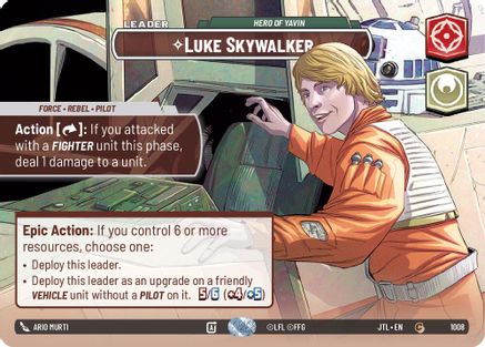 Luke Skywalker - Hero of Yavin (Showcase) (1008) - JTL - Common - Foil