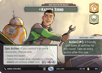 Kazuda Xiono - Best Pilot in the Galaxy (Showcase) (1014) - JTL - Rare - Foil