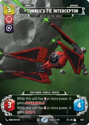 Vonreg's TIE Interceptor - Ace of the First Order (Prestige) (1030) - JTL - Uncommon