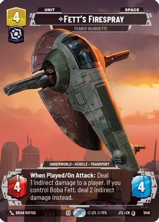 Fett's Firespray - Feared Silhouette (Prestige) (1046) - JTL - Special