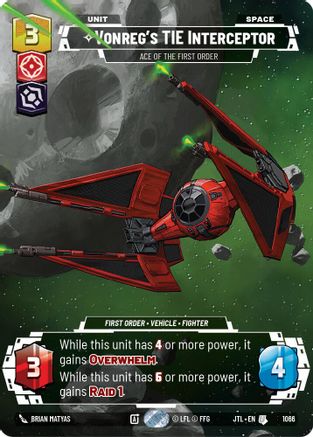 Vonreg's TIE Interceptor - Ace of the First Order (Prestige Foil) (1066) - JTL - Uncommon - Foil