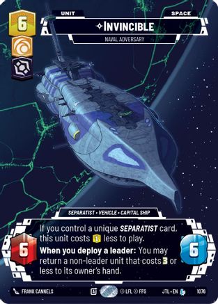 Invincible - Naval Adversary (Prestige Foil) (1076) - JTL - Legendary - Foil