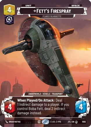 Fett's Firespray - Feared Silhouette (Prestige Foil) (1082) - JTL - Special - Foil