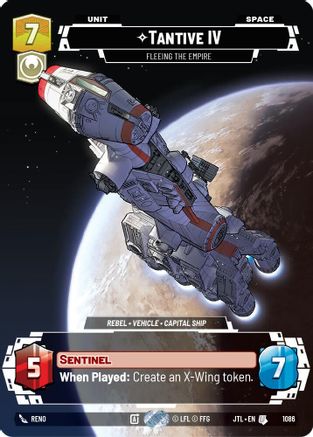 Tantive IV - Fleeing the Empire (Prestige Foil) (1086) - JTL - Uncommon - Foil