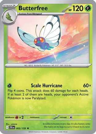 Butterfree (003/159) - SJT  - Rare - Holofoil